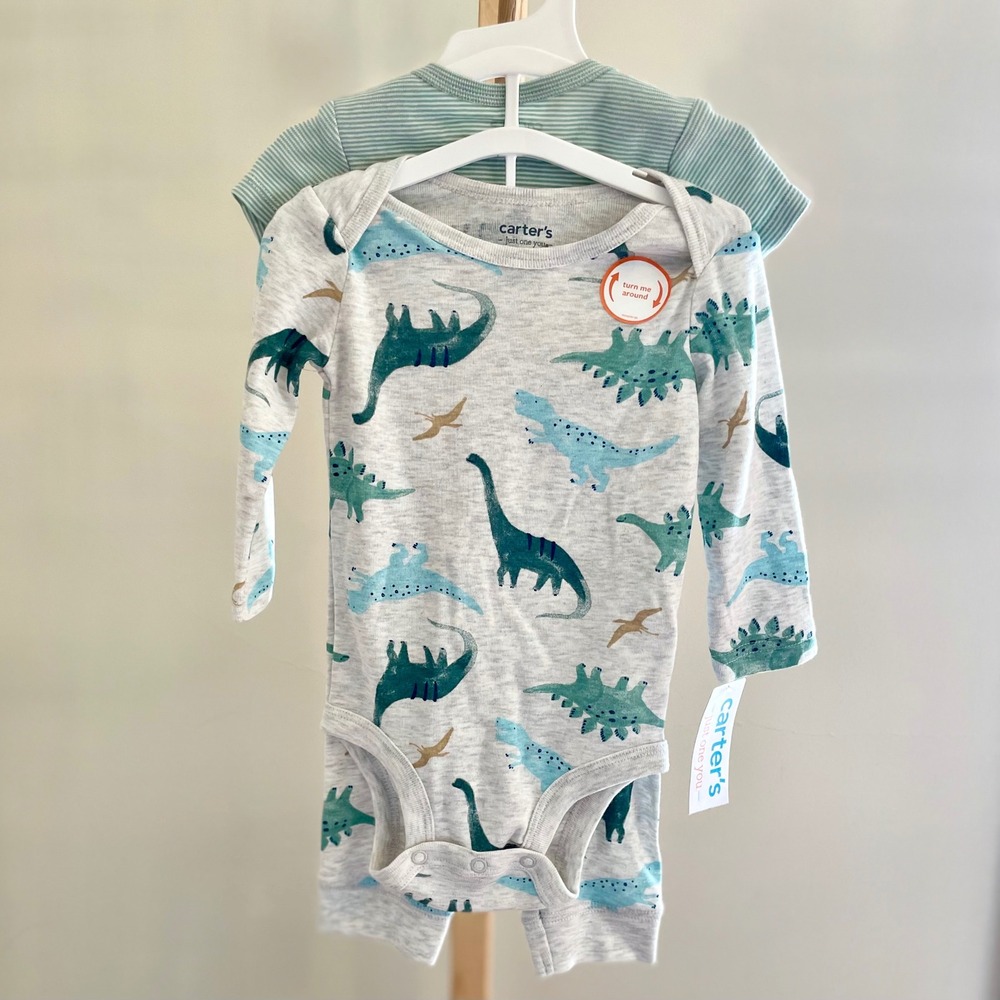 Carters Just One You‎ Baby Boys 3-Piece Dinosaur Bodysuit and Pants Set NEW